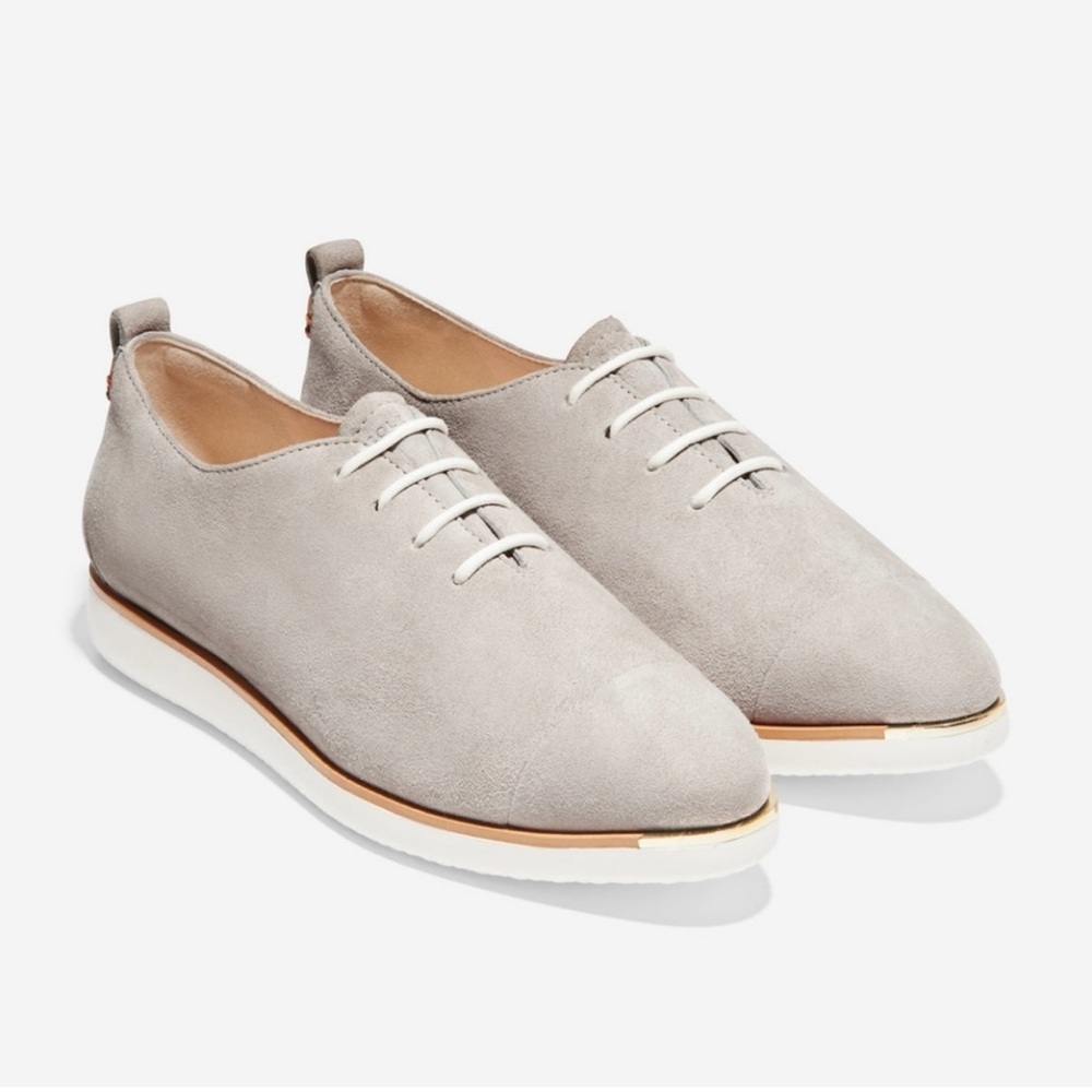 Cole Haan Suede Gold Tip Oxfords Grand Ambition Women's 9.5 NIB Preppy